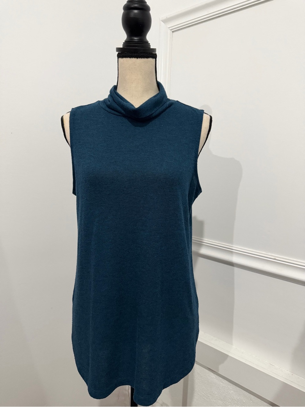 LOFT Teal Blue Sleeveless Mock Neck Tank